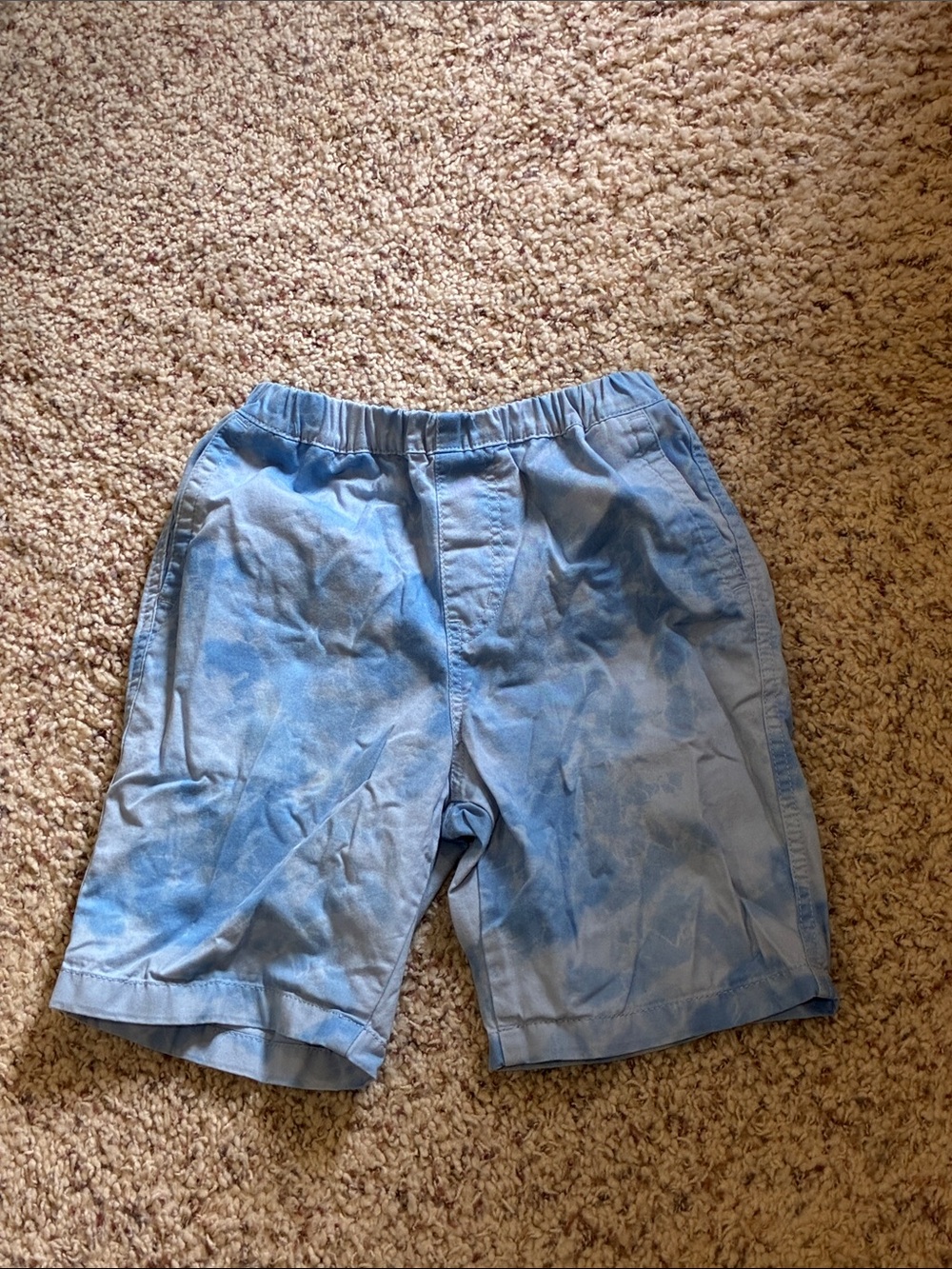 Uniqlo Light Blue Tie-Dye Kids Elastic-Waist Shorts